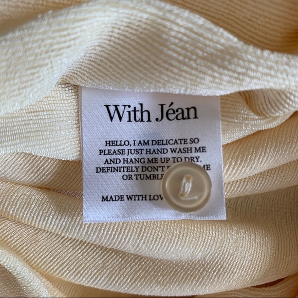 NEW With Jéan Alexa Mini Dress Ruched Button Down Buttercream - Picture 14 of 14